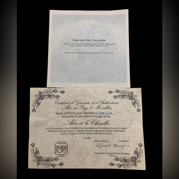 Limoges,  Alice in Wonderland collection Limited Edition, Plate #2 - Picture 7 of 7